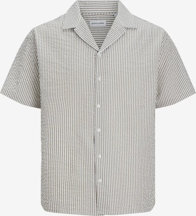 JACK & JONES Skjorta 'AYDAN' i mörkbeige / vit, Produktvy