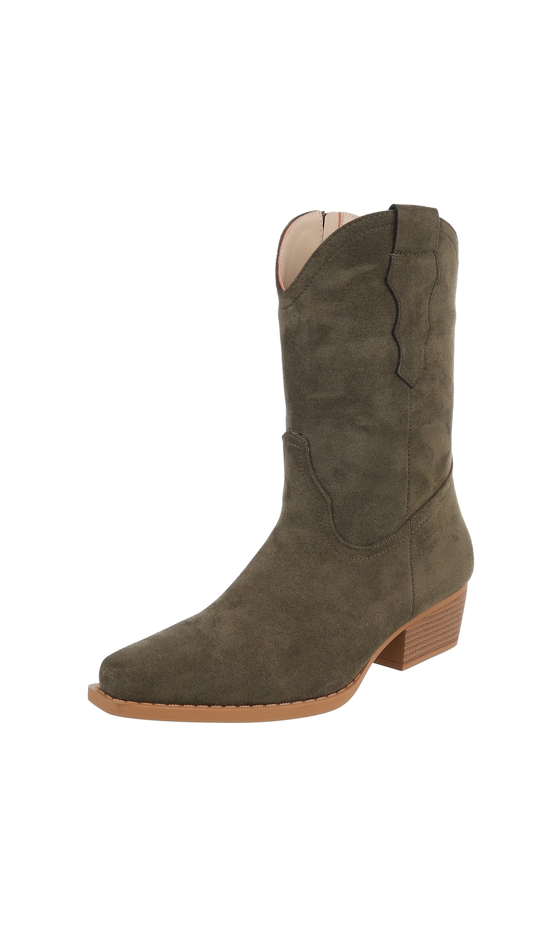 Ital-Design Cowboy Boots in Green: front