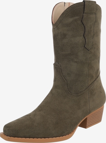 Ital-Design Cowboystiefel in Grün: Vorderseite