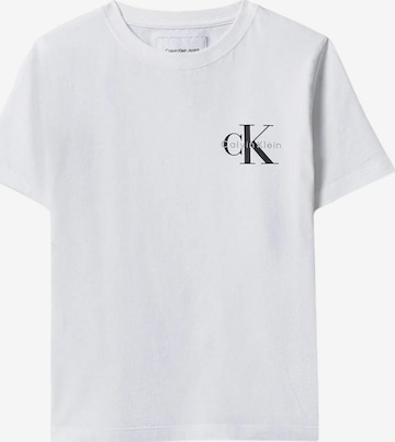 Calvin Klein Kids Shirt 'CALVIN KLEIN JEANS kids CHEST MONO LOGO SS T-SHIRT T-SHIRT' in Wit: voorkant