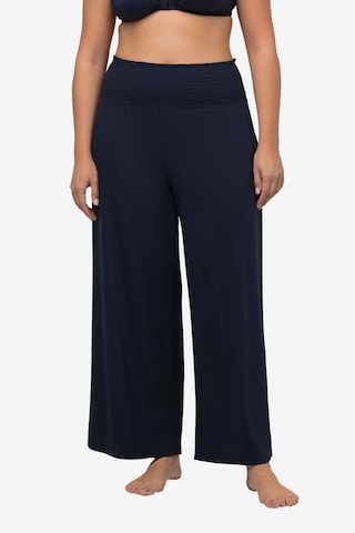 Ulla Popken Wide leg Broek in Blauw: voorkant