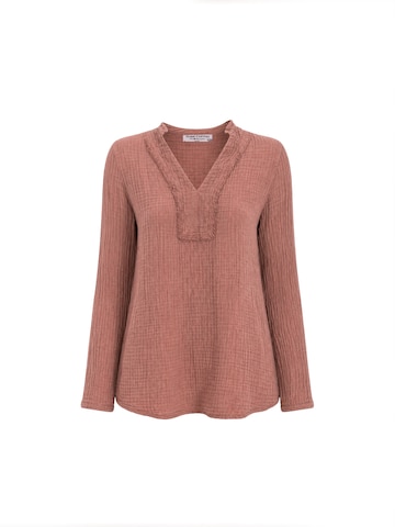 Haris Cotton Blouse 'Haris' in Brown: front
