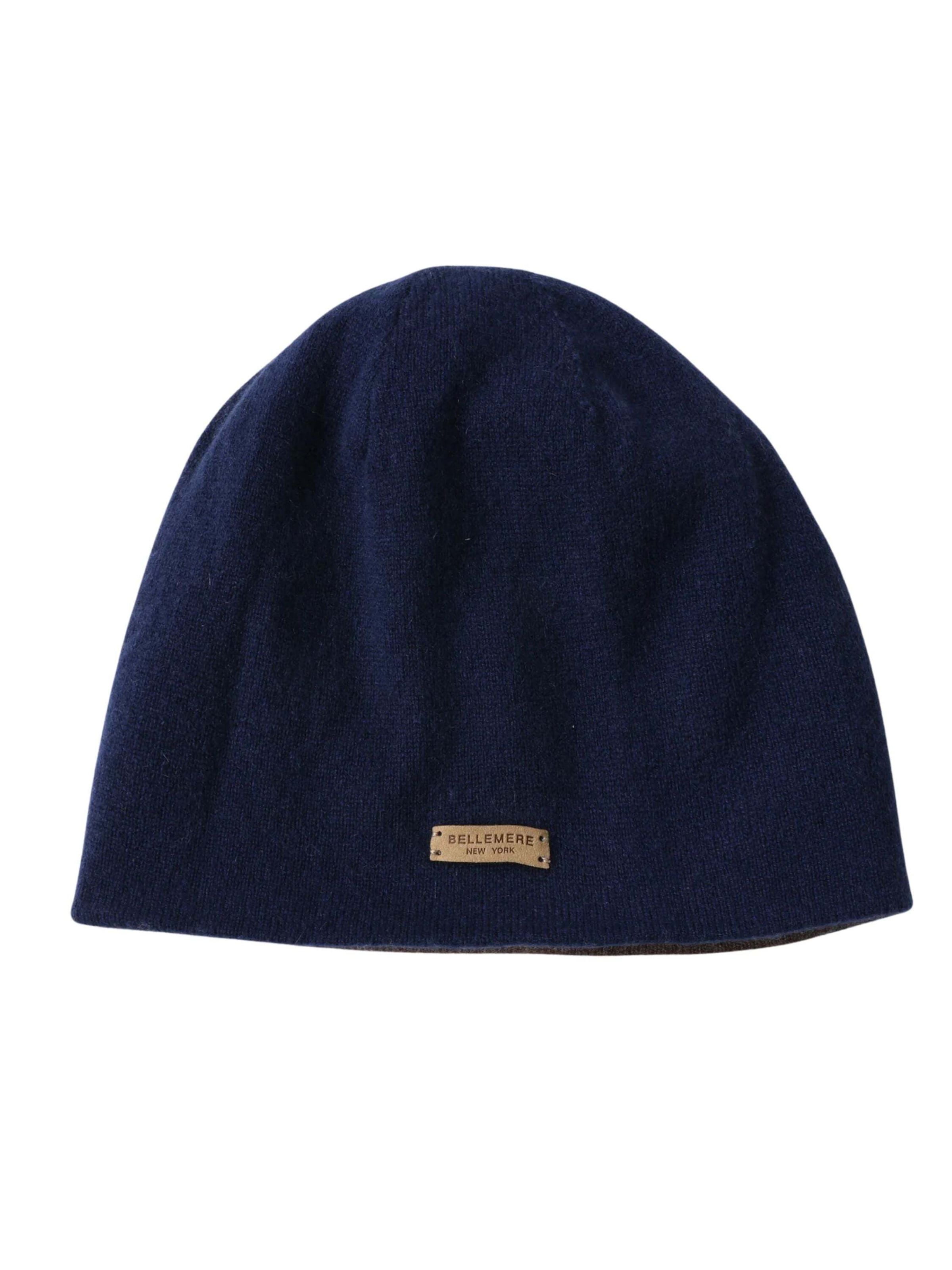 BELLEMERE NEW YORK Beanie 'Double-Sided Cashmere Reversible Hat' in Blue: front