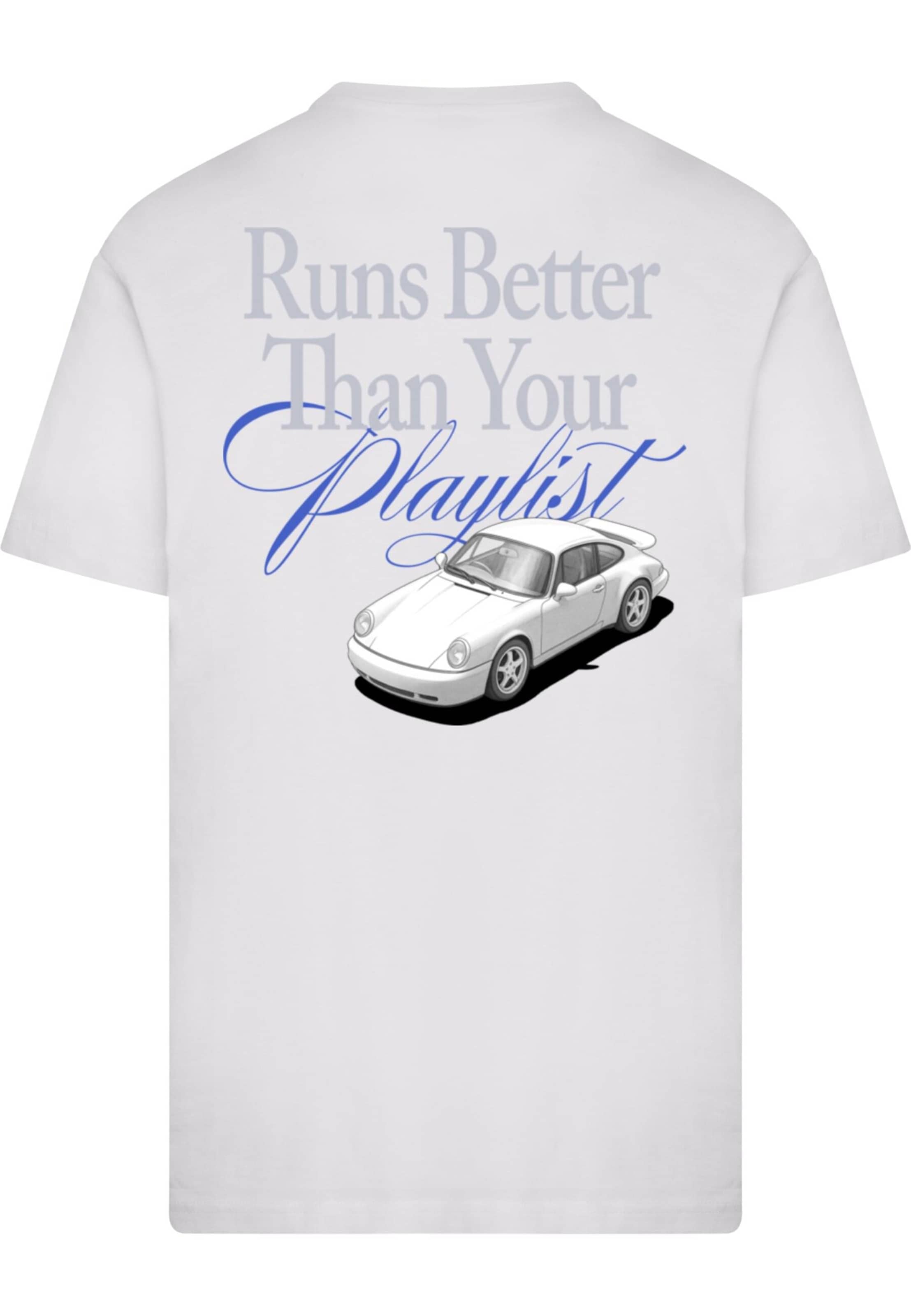 Mister Tee Tričko 'Runs Better Than Your Playlist' – bílá