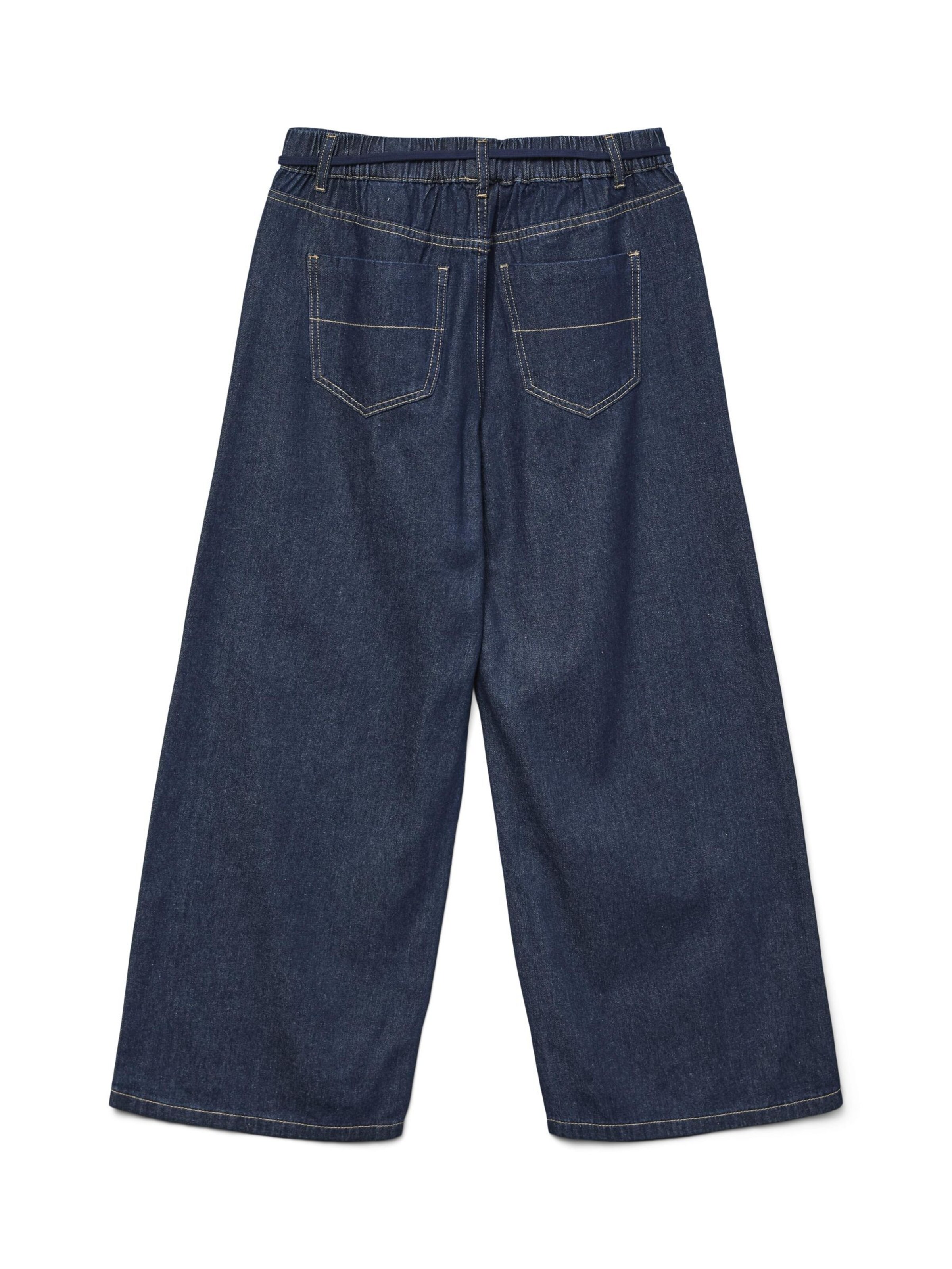 VERO MODA Wide Leg Jeans med lægfolder 'VMValeria' i blå