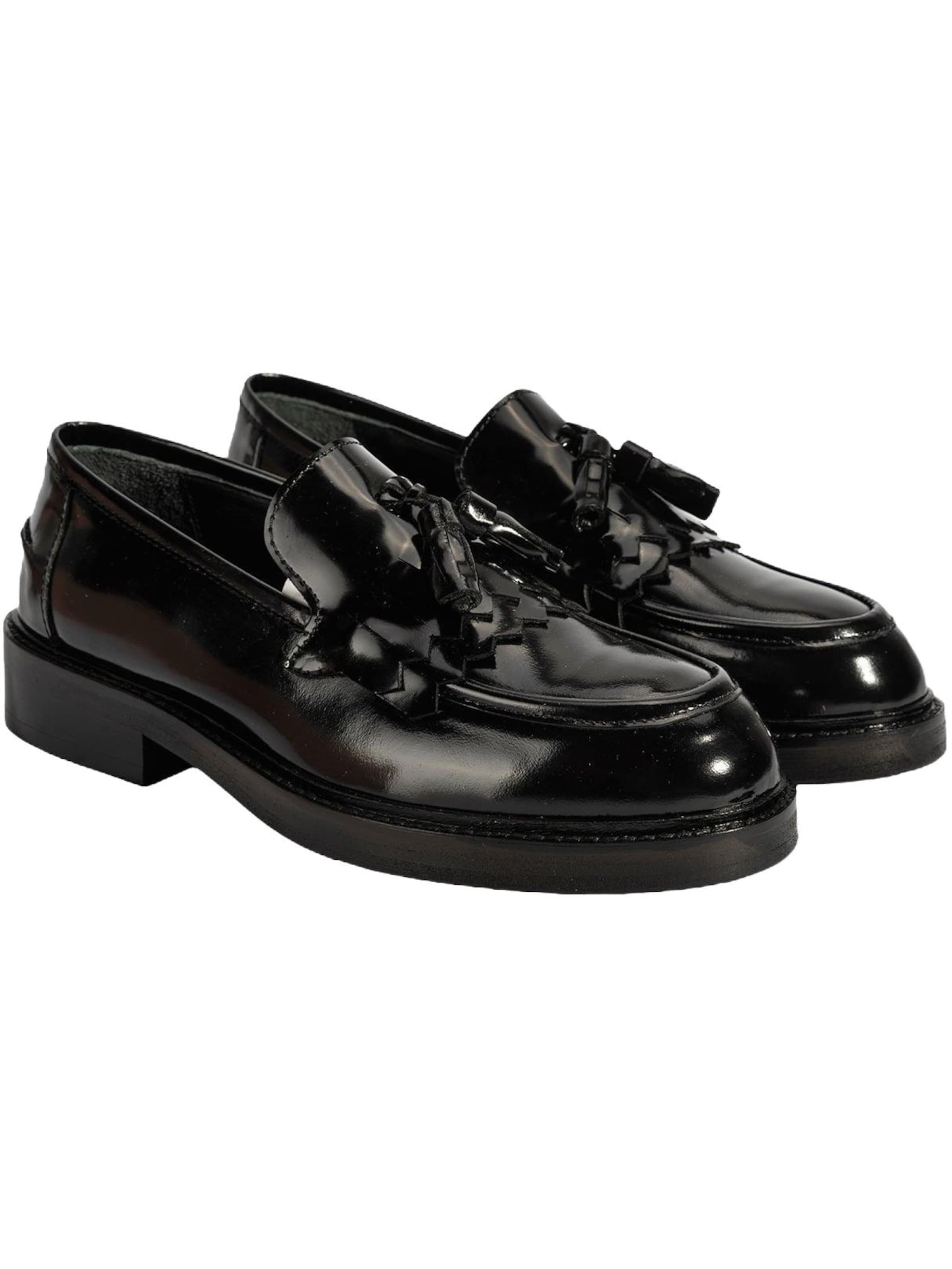 Desa Mokassin 'Slip-On-Schuhe'‌‌‌‌‌‌ in Schwarz: Vorderseite