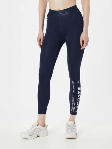 Lacoste Sport Skinny Workout Pants in Blue: front