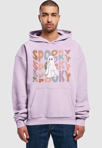 Merchcode Sweatshirt 'Halloween - Spooky Ghost' in Purple: front