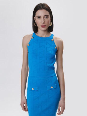 Influencer Sticktop in Blau: Vorderseite
