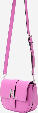 Karl Lagerfeld Torba za čez ramo 'Saddle' | roza barva: sprednja stran
