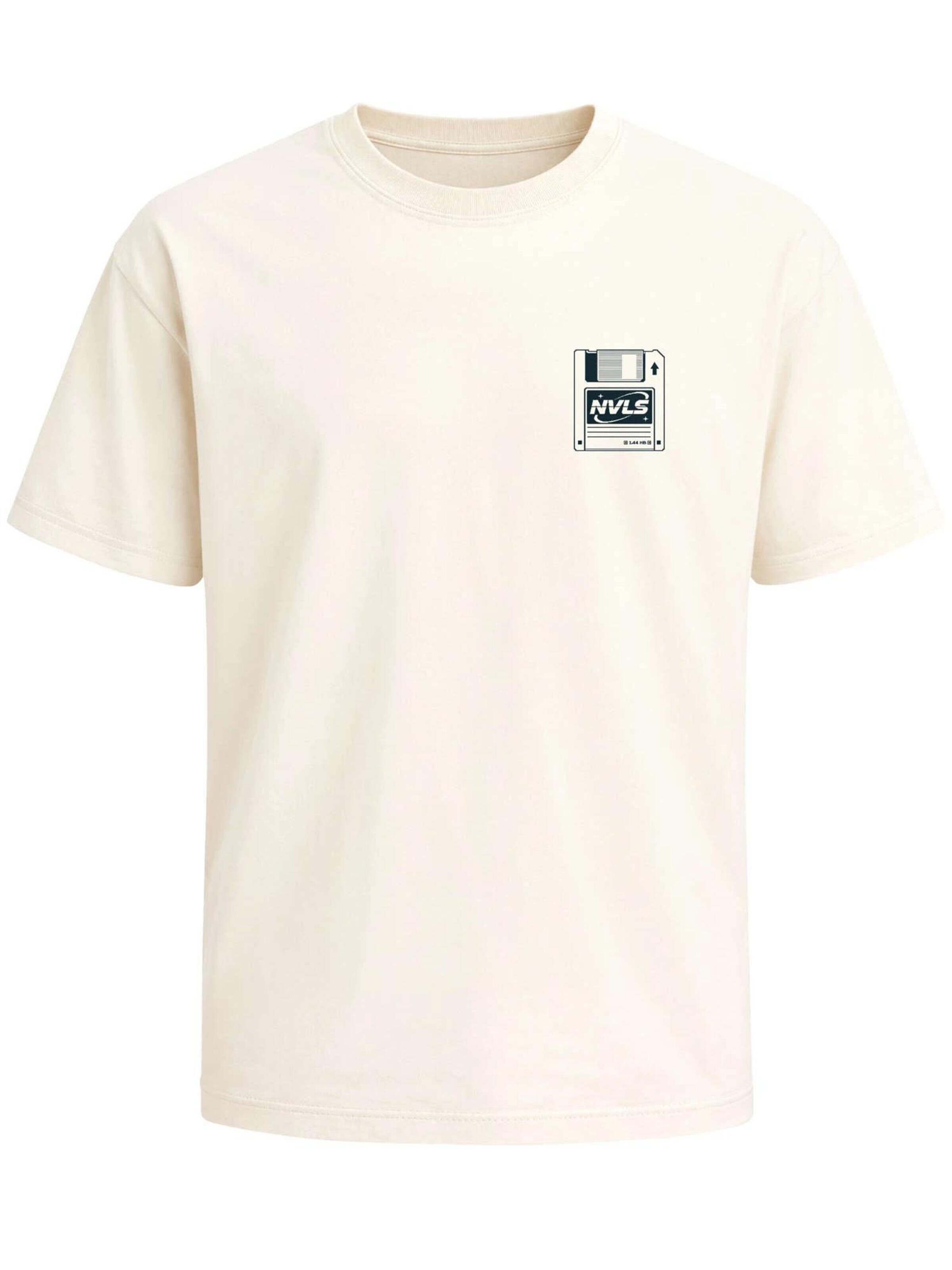 Neverless Shirt 'Digital Archaeology' in Beige