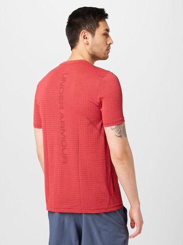 UNDER ARMOUR Λειτουργικό μπλουζάκι 'Grid' σε κόκκινο
