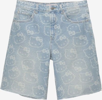 Pull&Bear Jeans in blue denim / hellpink / weiß, Produktansicht