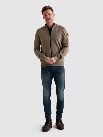 PME Legend Tröja 'Cardigan in 100% cotton with zipper closure' i grön