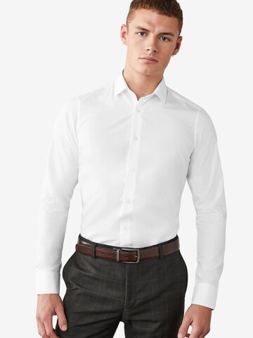 Next Slim fit Businessskjorta i vit: framsida