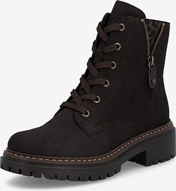 Rieker Lace-Up Ankle Boots in Brown: front