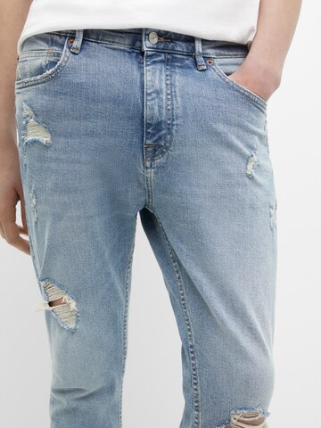 Pull&Bear Tapered Jeans in Blau