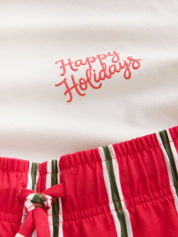 Next Pyjama lang 'Happy Holidays' in Rood