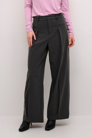 Cream Wide leg Broek 'Bit' in Grijs