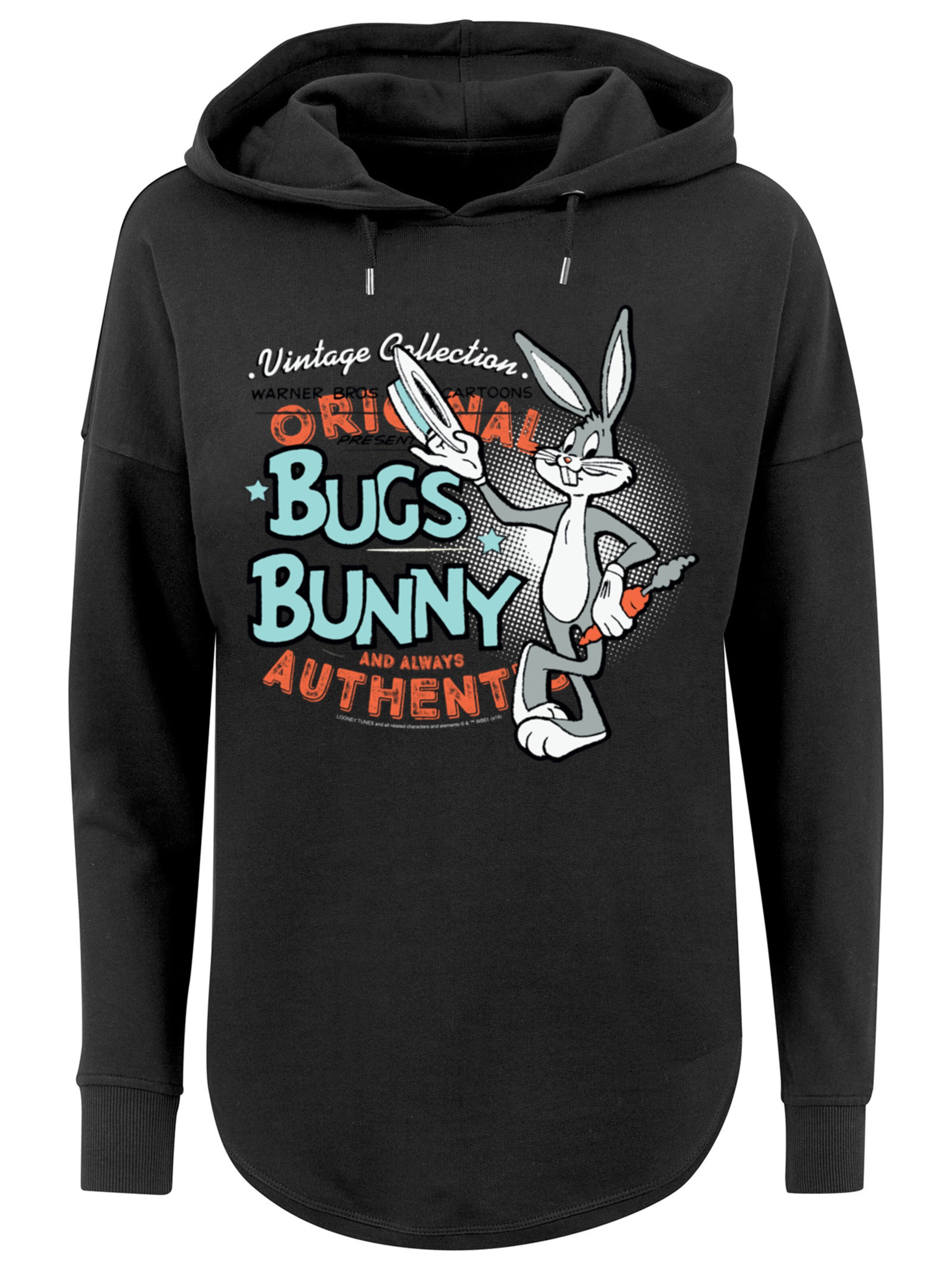 F4NT4STIC Sweatshirt 'Vintage Bugs Bunny and Looney Tunesy' in Black: front