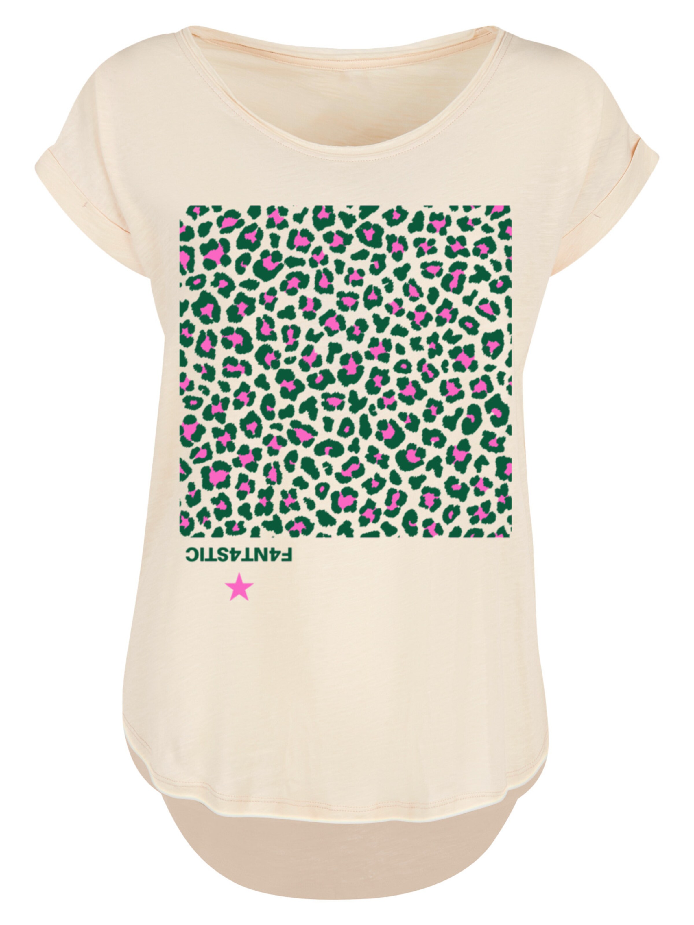 F4NT4STIC Shirt 'Leo Grün' in Beige: voorkant
