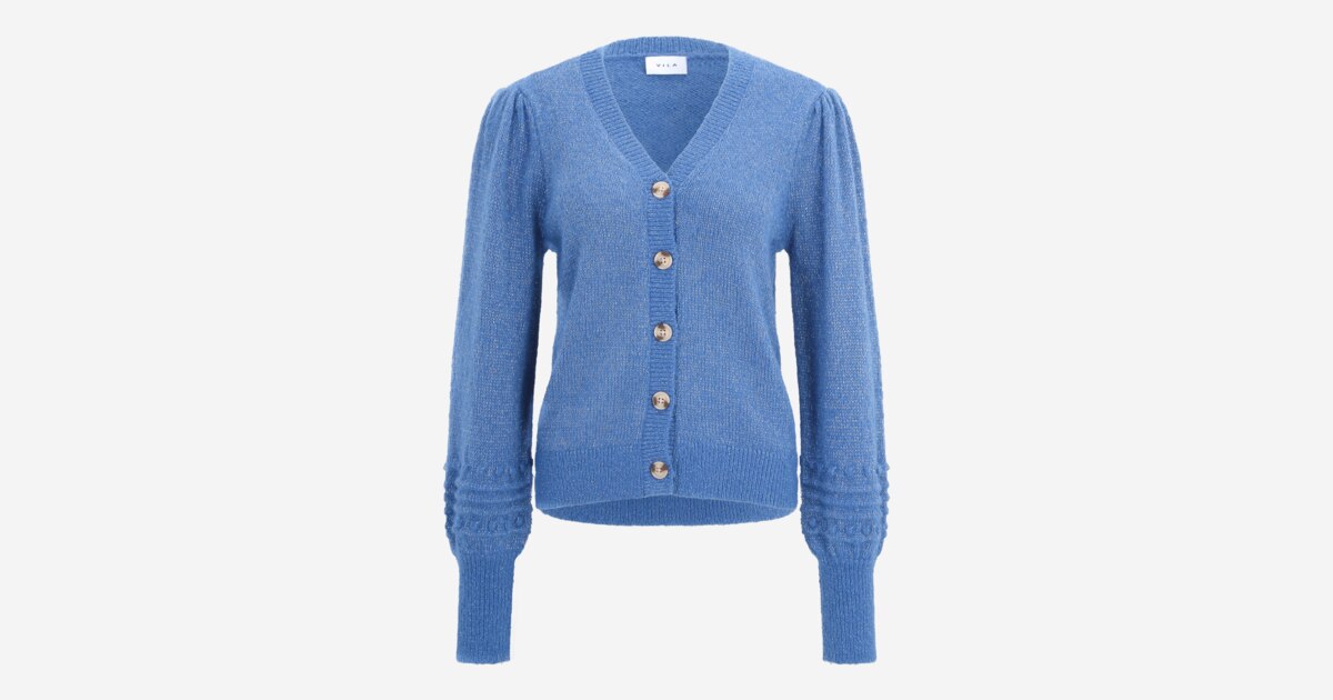 Vila Damen Vituli Strickjacke - Langärmlig, V-Ausschnitt, Weicher Strick