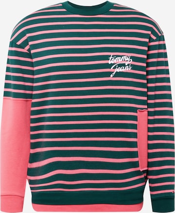 Sweat-shirt Tommy Jeans en vert : devant