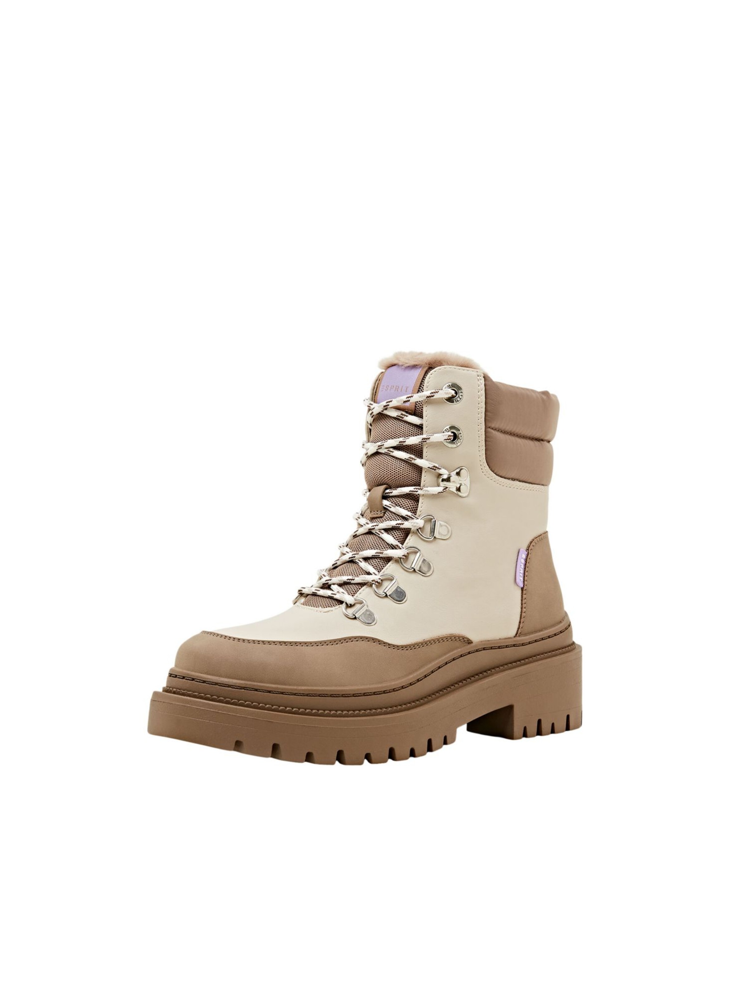 ESPRIT Lace-Up Ankle Boots in Beige | ABOUT YOU