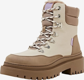 ESPRIT Lace-Up Ankle Boots in Beige: front
