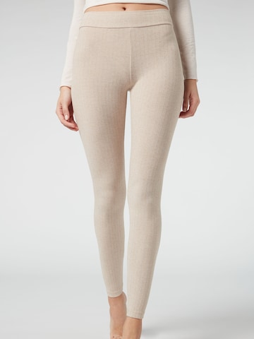 CALZEDONIA Skinny Leggings 'thermo' in Beige: front