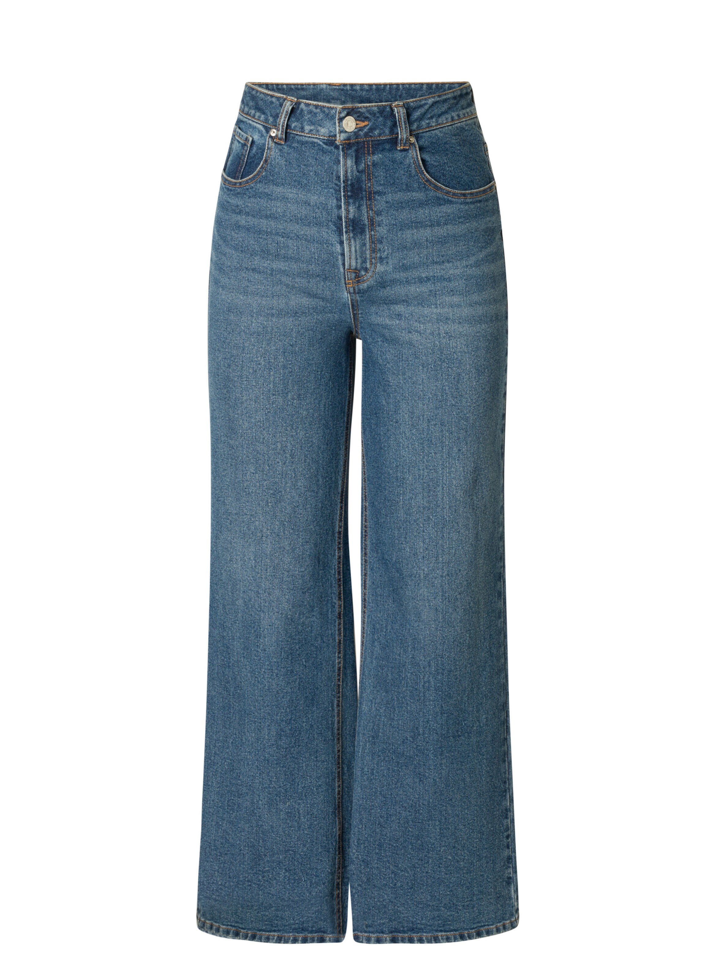 BASE LEVEL Wide Leg Jeans in Blau: Vorderseite