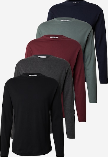 Marškinėliai 'Dean' iš ABOUT YOU, spalva – tamsiai mėlyna / margai pilka / nendrių spalva / tamsiai raudona / juoda, Prekių apžvalga