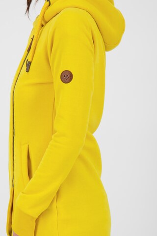 Alife and Kickin Zip-Up Hoodie 'MaryAK' in Yellow