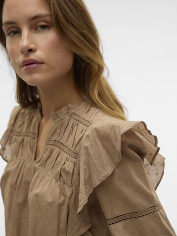 Chemisier 'VMTRINE' VERO MODA en beige