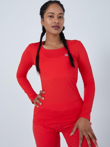 SPORTKIND Performance Shirt 'Longsleeve Shirt' in Red: front
