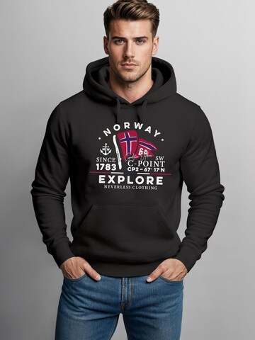 Neverless Sweatshirt 'Norway Explore' in Black