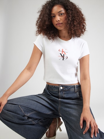 Tricou '90S' de la Calvin Klein Jeans pe alb: față