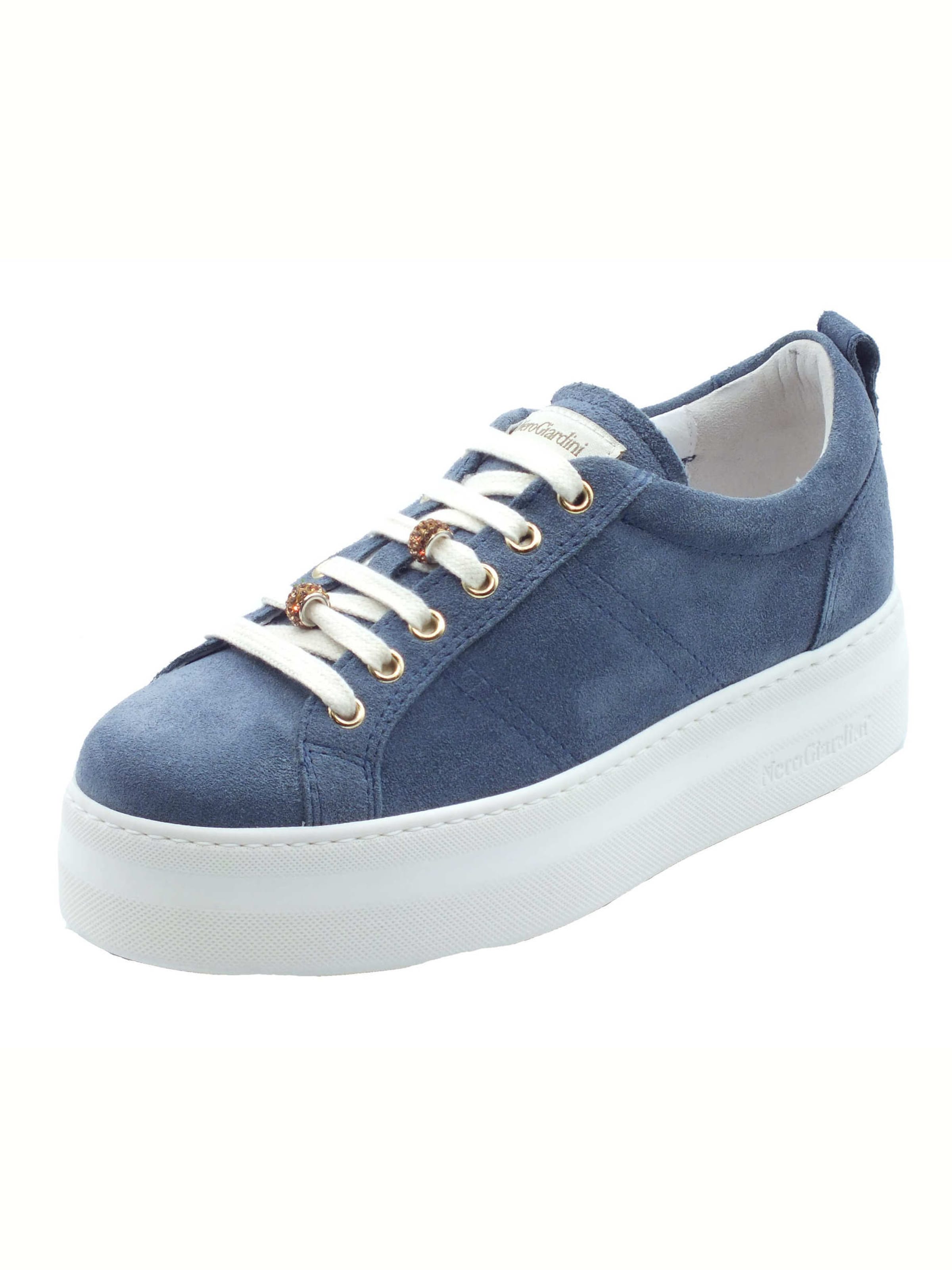 Nero Giardini Veterschoen in Blauw: voorkant
