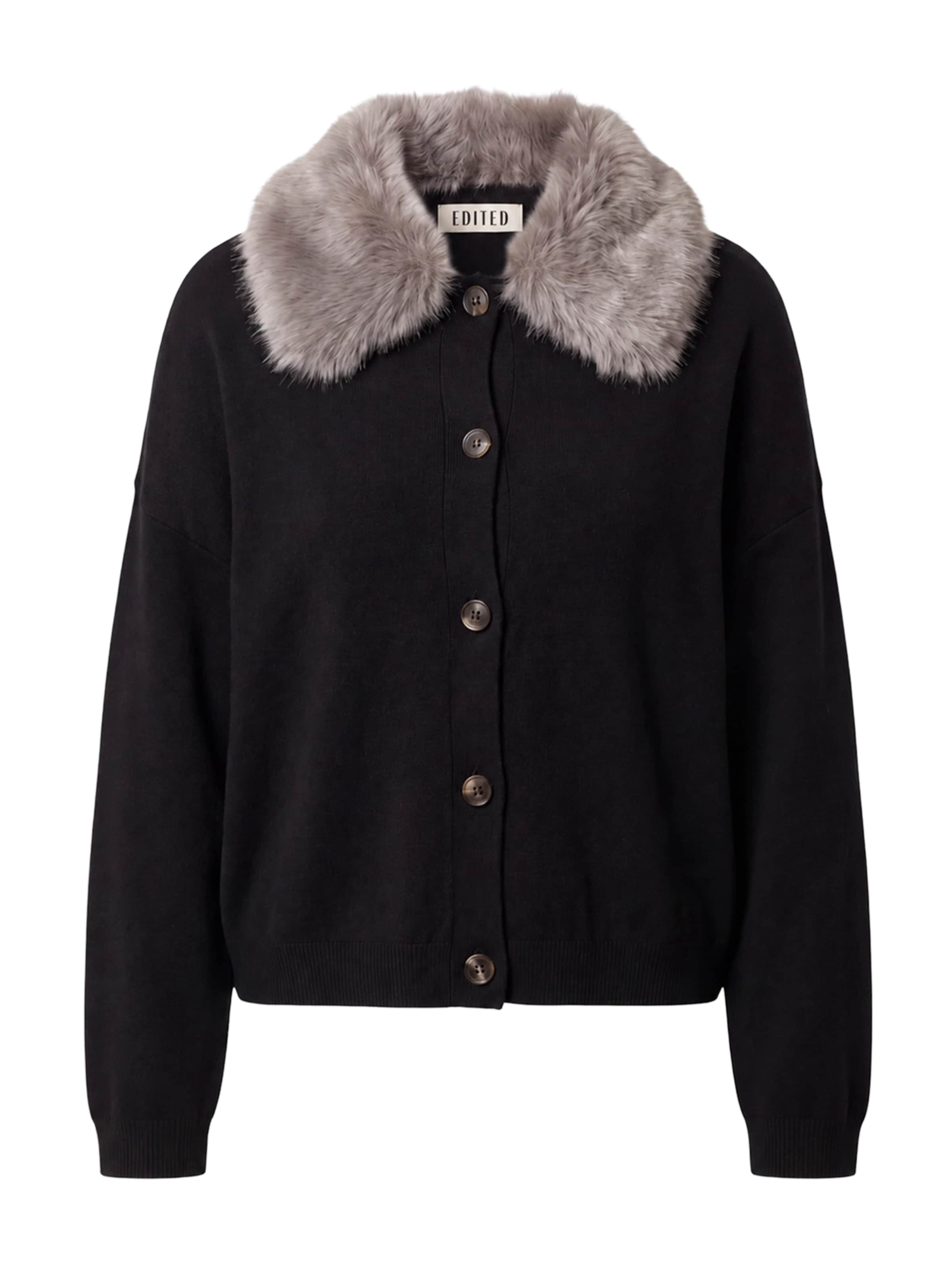 EDITED Strickjacke 'Jonah' in Schwarz: Vorderseite
