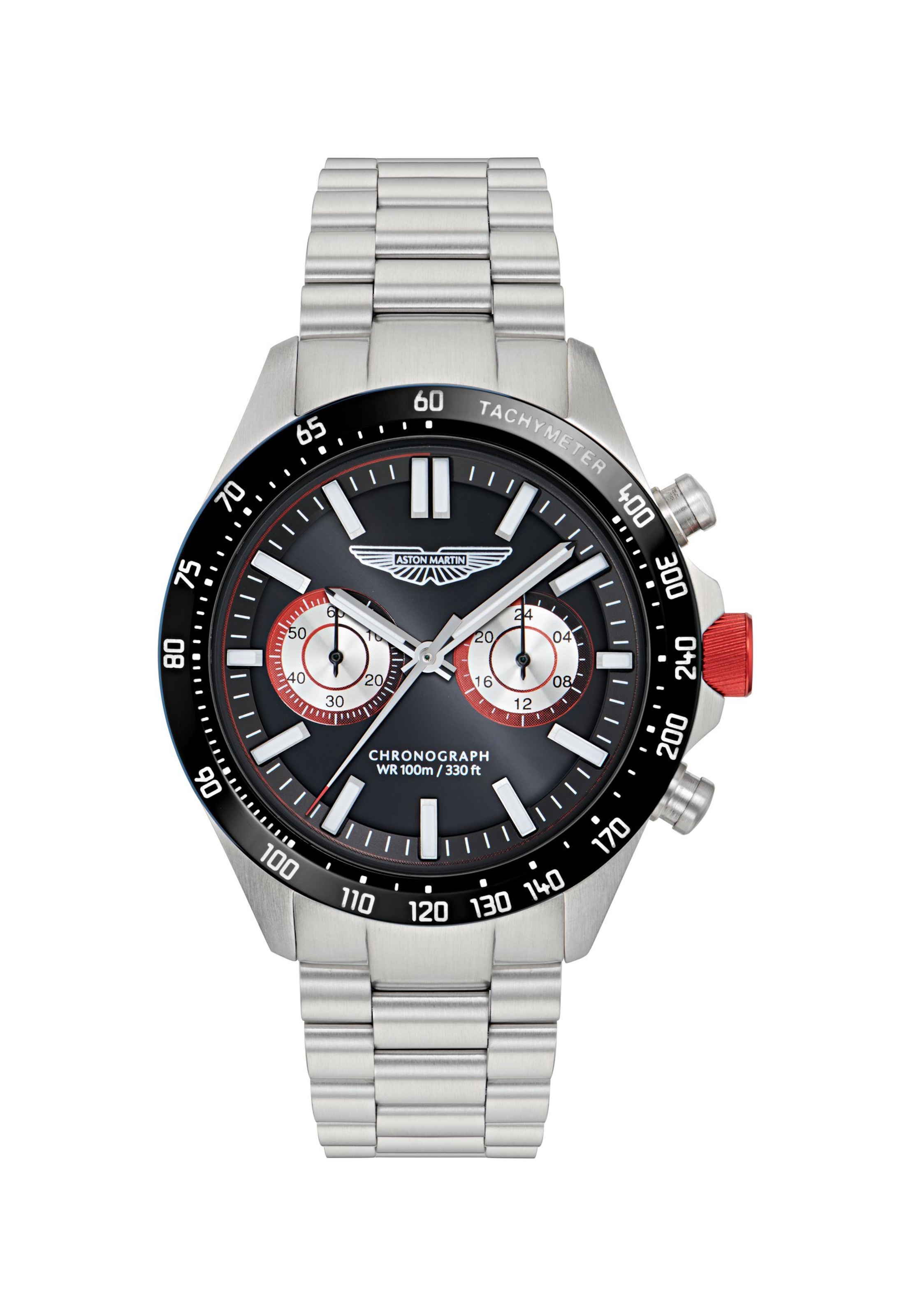 Aston Martin Analoguhr 'SPT' in Silber: Vorderseite