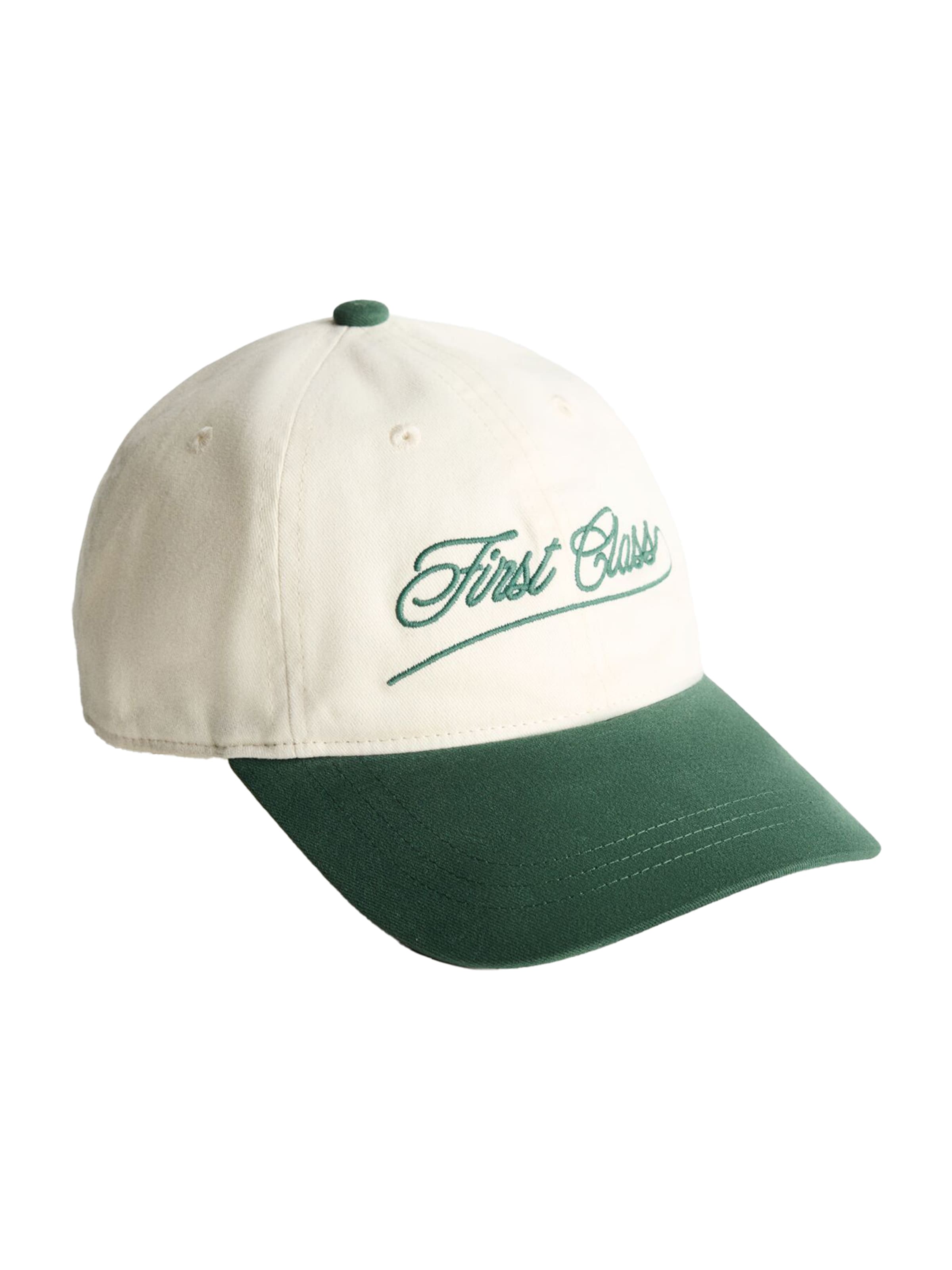 Șapcă 'FIRST CLASS' Bershka pe ecru / verde închis, Vizualizare produs