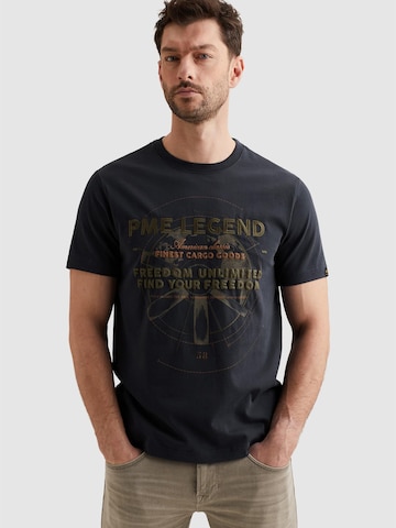 PME Legend T-shirt 'T-shirt in cotton jersey with artwork' i blå: framsida