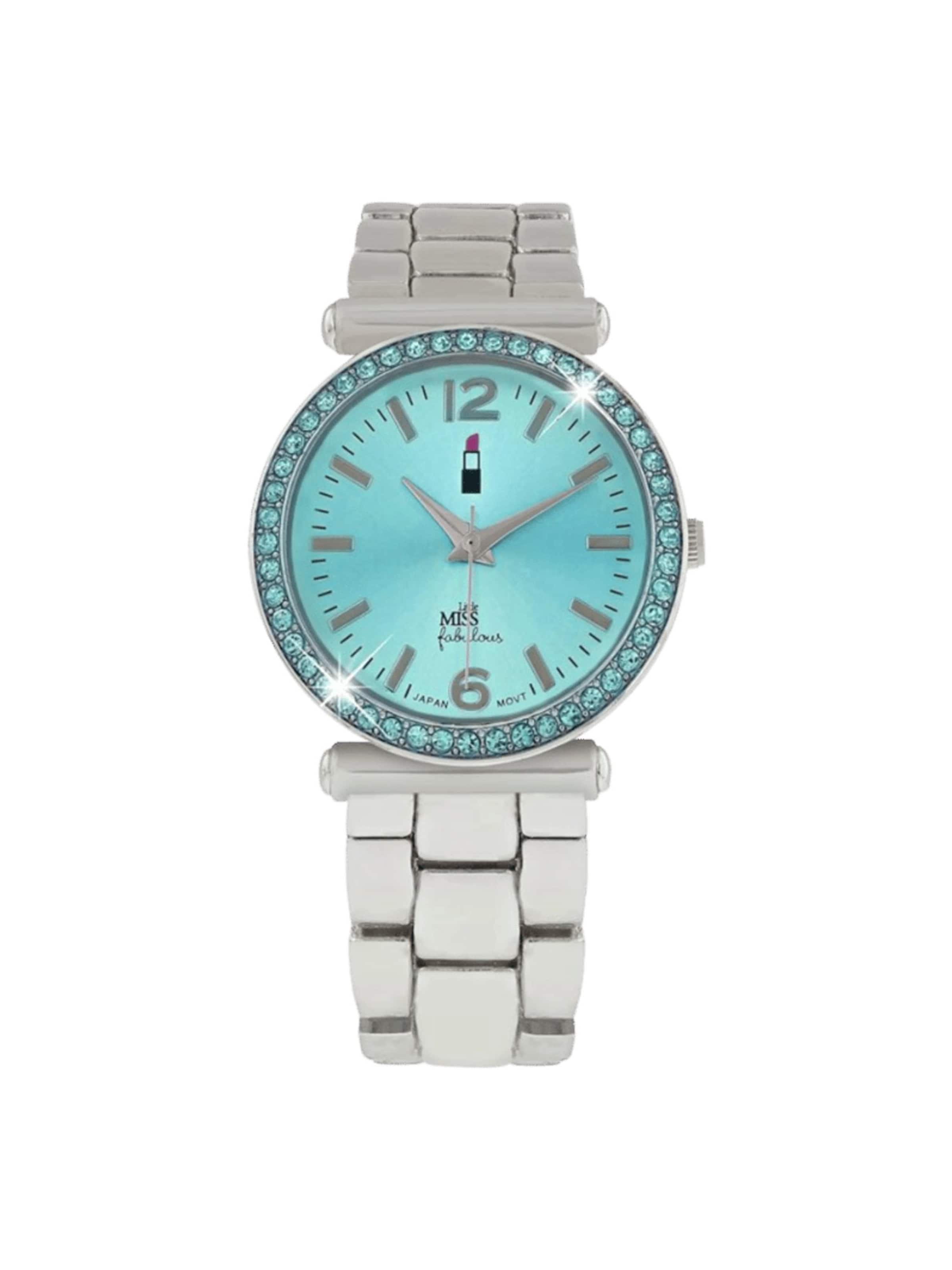 Lucardi Analoog horloge 'Farbenfroh' in de kleur Blauw / Zilver, Productweergave