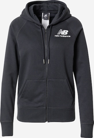 new balance Zip-Up Hoodie in Black: front