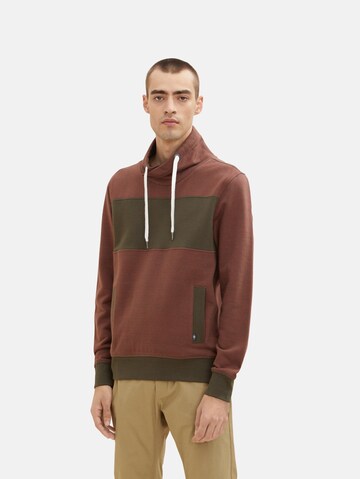 TOM TAILOR - Sweatshirt em castanho: frente