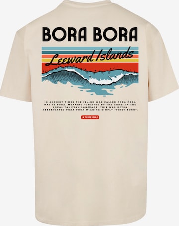 T-Shirt 'Bora Bora Leewards Island' F4NT4STIC en beige : devant