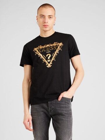 GUESS Μπλουζάκι σε μαύρο: μπροστά