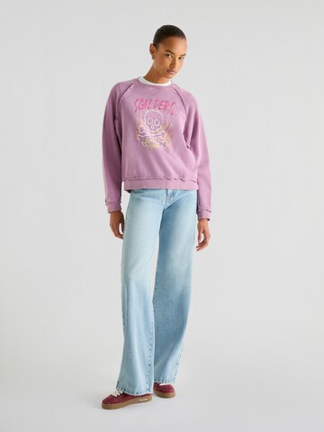 Scalpers Sweatshirt 'Flame Skull' in Purple: front