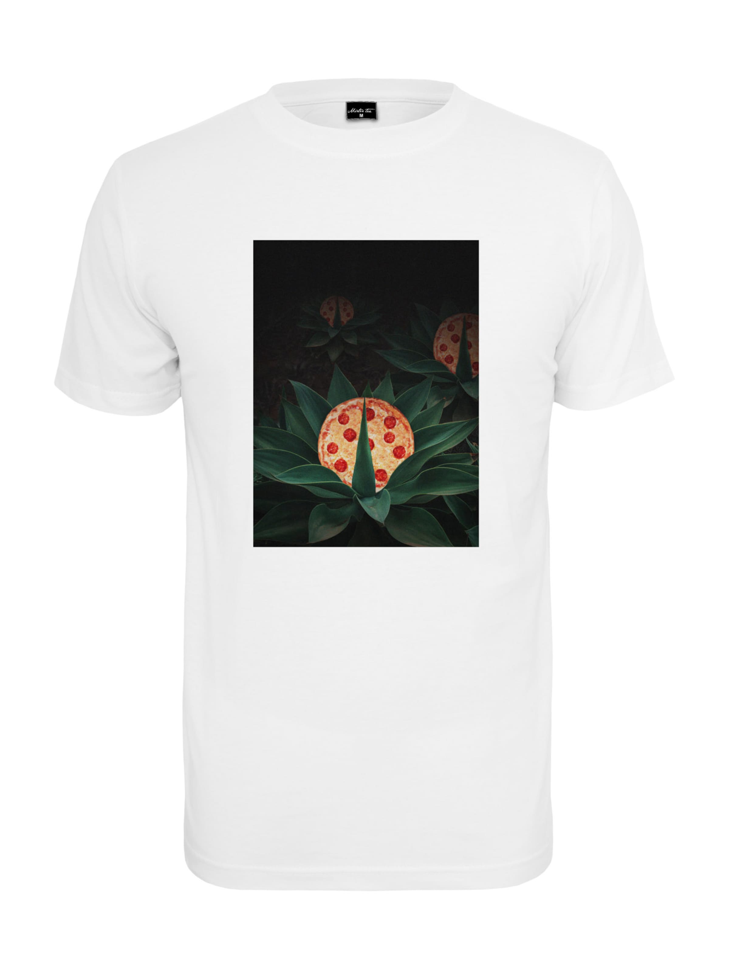 Maglietta 'Pizza Plant'' di Mister Tee in bianco: frontale