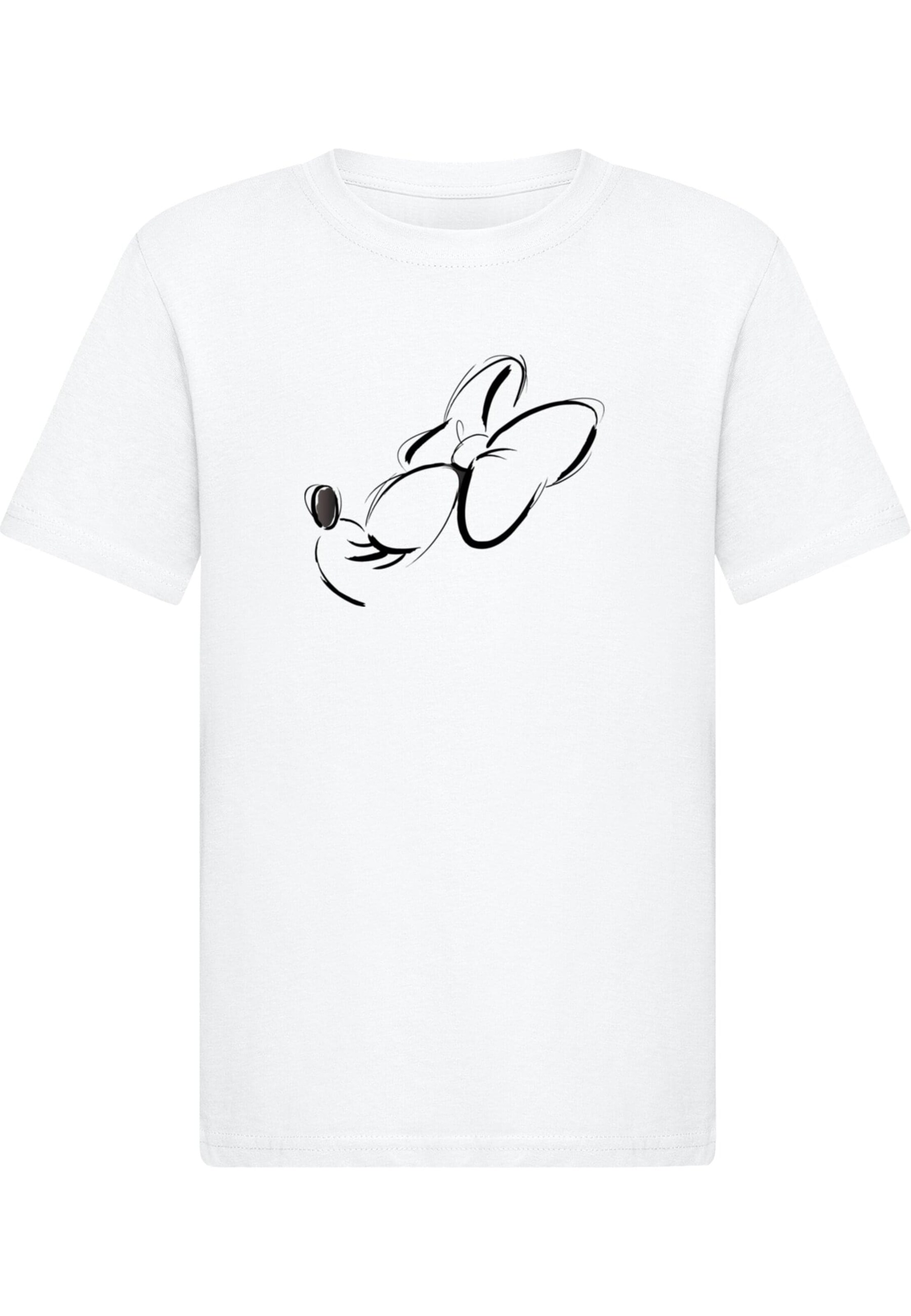 ABSOLUTE CULT T-Shirt 'Minnie Mouse - Nose Up' in Weiß: Vorderseite